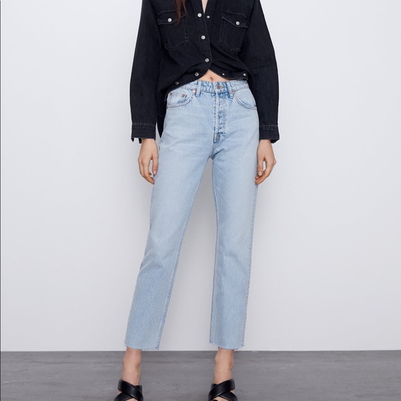 Zara Denim - Zara high rise straight leg jeans